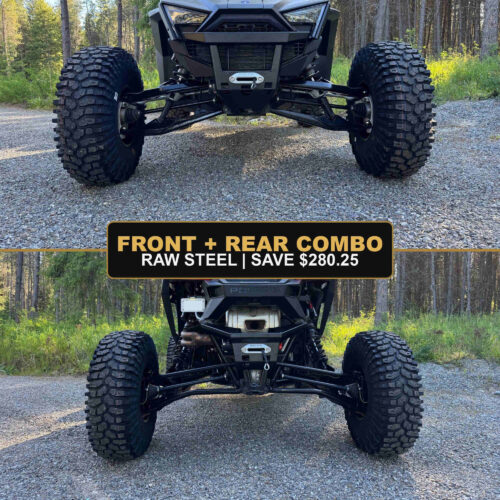 RZR Pro R front and rear winch bumper combo installed on Polaris RZR Pro R, black powder coat